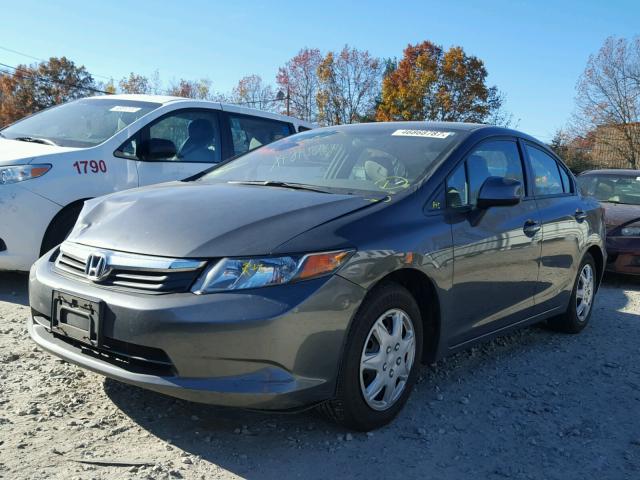2HGFB2F57CH333445 - 2012 HONDA CIVIC LX Gris foto 2