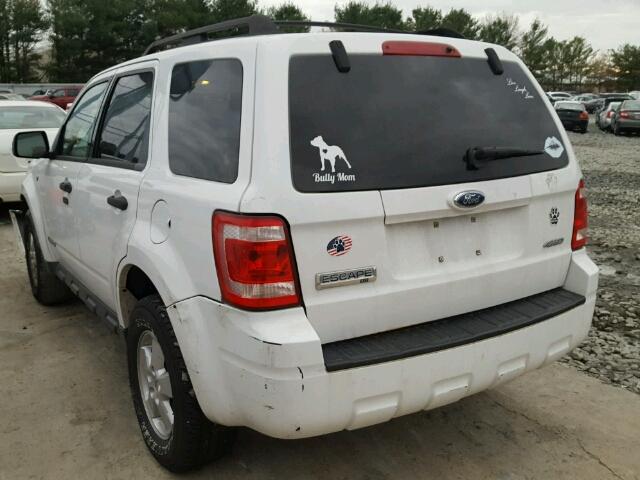 1FMCU93188KB13975 - 2008 FORD ESCAPE XLT WHITE photo 3