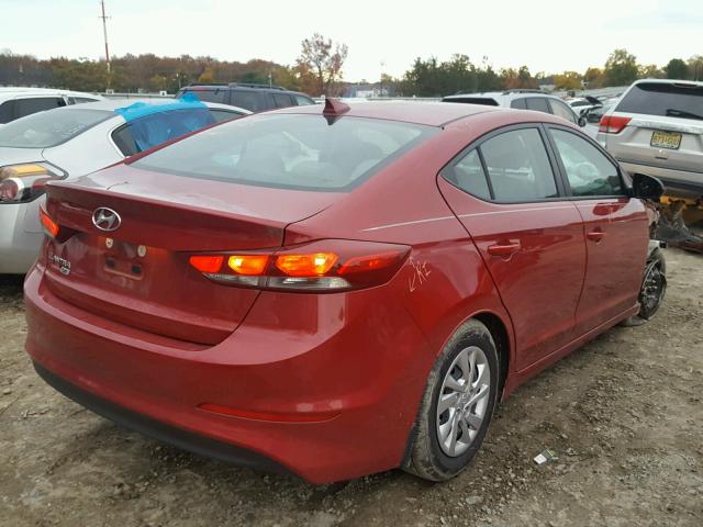 KMHD74LF2HU120354 - 2017 HYUNDAI ELANTRA SE BURGUNDY photo 4