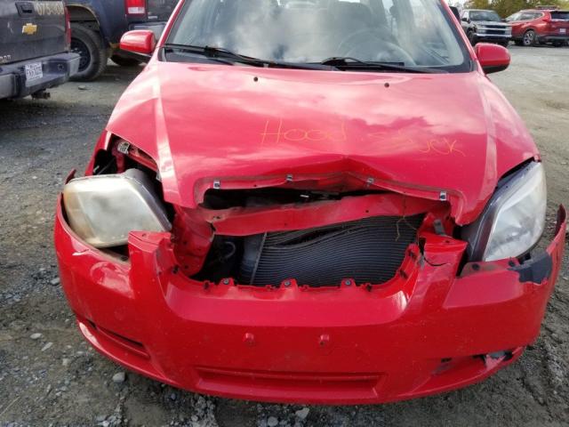 KL1TD55677B132402 - 2007 CHEVROLET AVEO BASE Czerwony zdjęcie 7