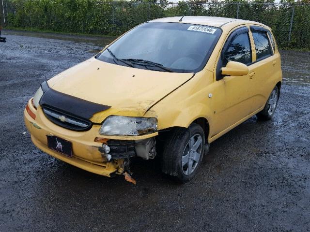 KL1TD65637B752346 - 2007 CHEVROLET AVEO BASE Żółty zdjęcie 2