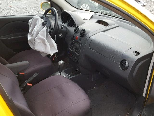 KL1TD65637B752346 - 2007 CHEVROLET AVEO BASE Żółty zdjęcie 5