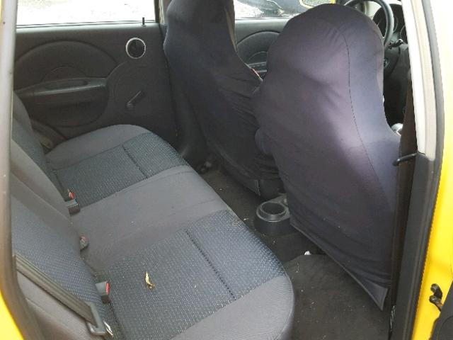 KL1TD65637B752346 - 2007 CHEVROLET AVEO BASE Żółty zdjęcie 6