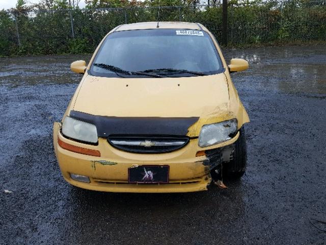 KL1TD65637B752346 - 2007 CHEVROLET AVEO BASE Żółty zdjęcie 9