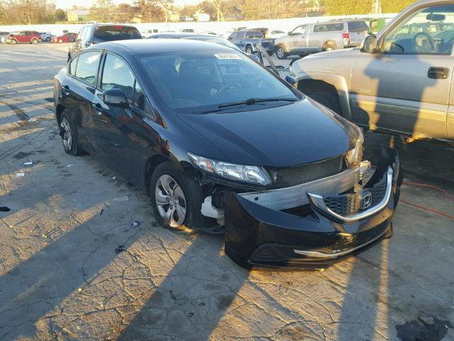 19XFB2F5XDE053384 - 2013 HONDA CIVIC LX BLACK photo 1