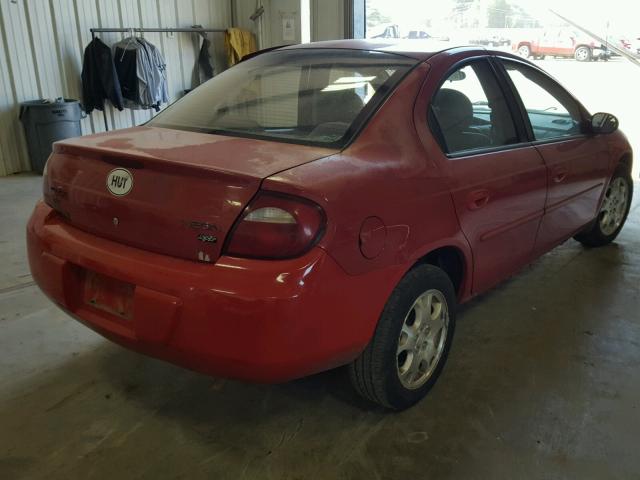 1B3ES56C95D215554 - 2005 DODGE NEON SXT RED photo 4