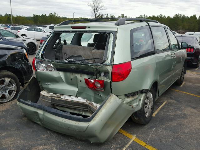 5TDZK23C18S103178 - 2008 TOYOTA SIENNA CE GREEN photo 4