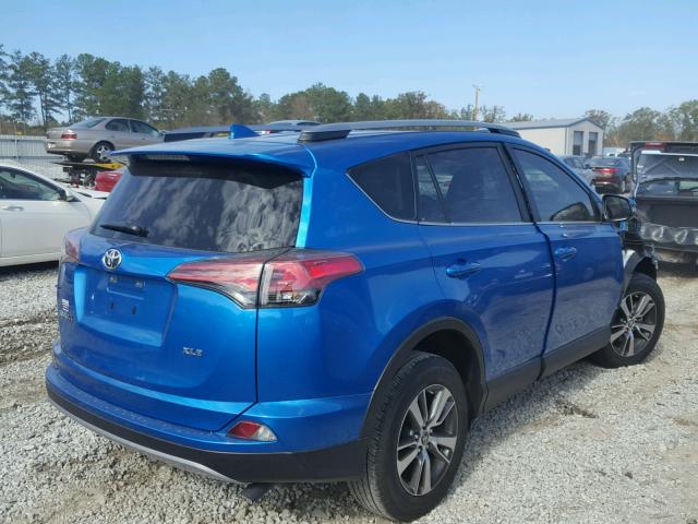 JTMWFREV9HJ112450 - 2017 TOYOTA RAV4 XLE BLUE photo 4