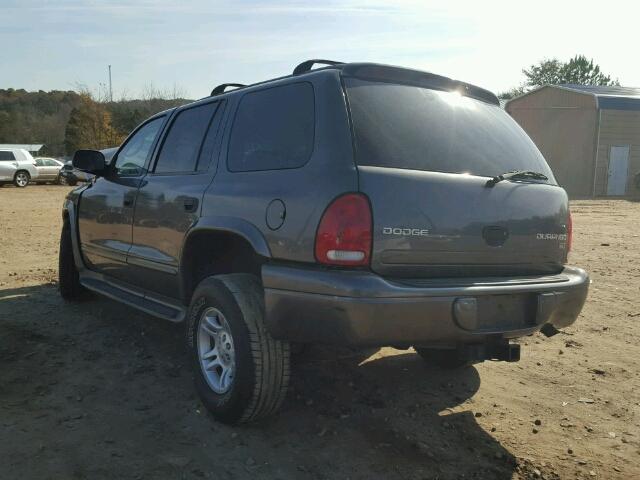 1D4HS48N73F605688 - 2003 DODGE DURANGO SL CHARCOAL photo 3