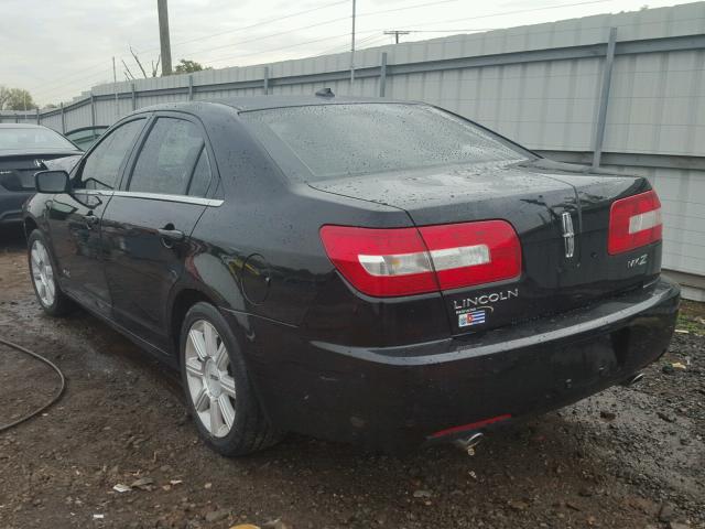 3LNHM26T87R624736 - 2007 LINCOLN MKZ BLACK photo 3