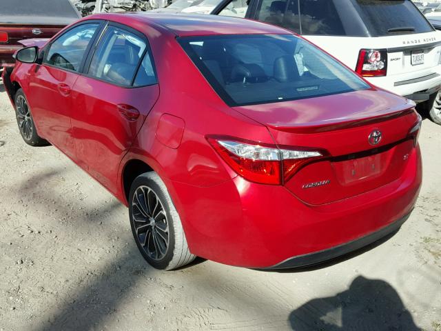 5YFBURHE6FP336350 - 2015 TOYOTA COROLLA L RED photo 3