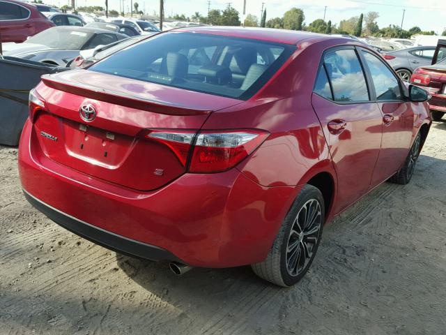 5YFBURHE6FP336350 - 2015 TOYOTA COROLLA L RED photo 4