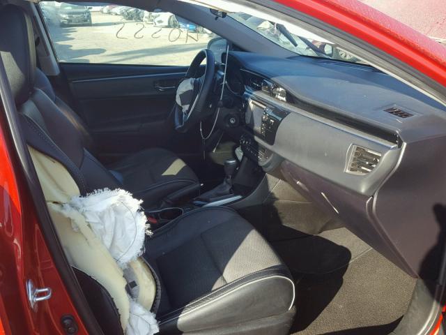 5YFBURHE6FP336350 - 2015 TOYOTA COROLLA L RED photo 5