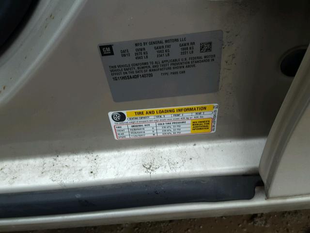 1G11H5SA4DF140709 - 2013 CHEVROLET MALIBU LTZ 棕色 照片 10