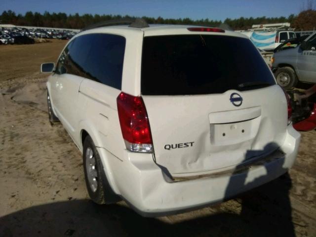 5N1BV28UX5N101307 - 2005 NISSAN QUEST S WHITE photo 3