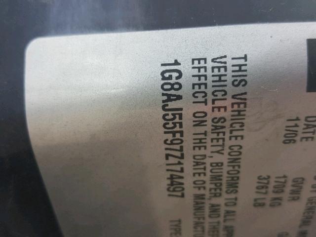 1G8AJ55F97Z174497 - 2007 SATURN ION LEVEL BURGUNDY photo 10