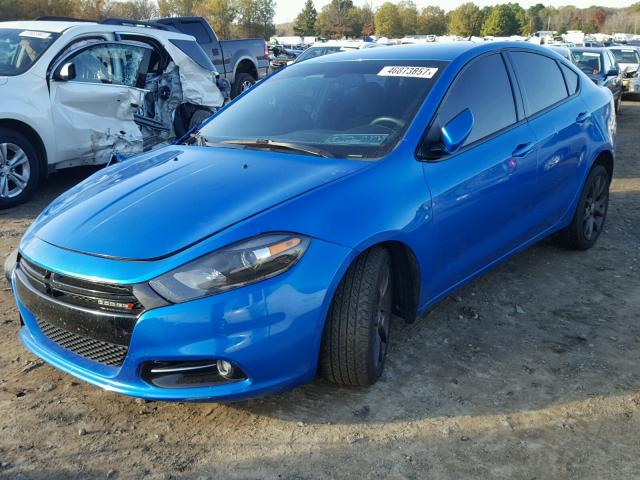 1C3CDFBBXFD375077 - 2015 DODGE DART SXT BLUE photo 2