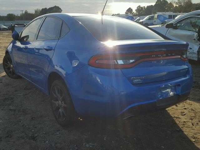 1C3CDFBBXFD375077 - 2015 DODGE DART SXT BLUE photo 3