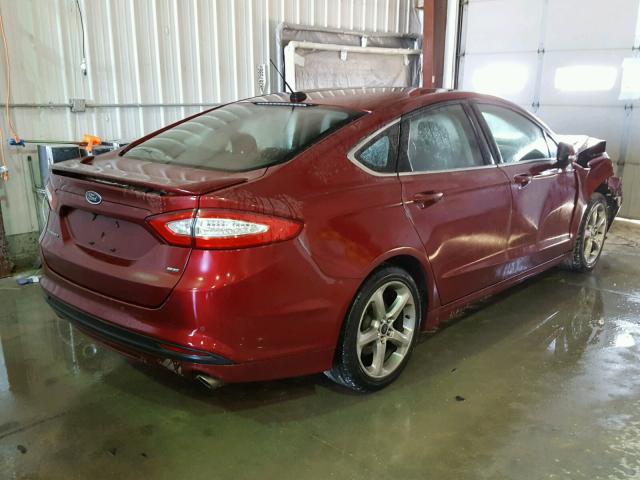 3FA6P0H71ER337040 - 2014 FORD FUSION SE MAROON photo 4