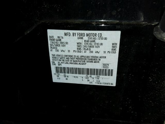 2LMTJ8LR6GBL82207 - 2016 LINCOLN MKX RESERV BLACK photo 10