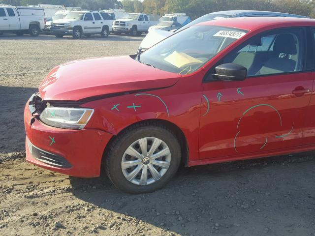 3VW2K7AJ7CM470673 - 2012 VOLKSWAGEN JETTA BASE RED photo 9