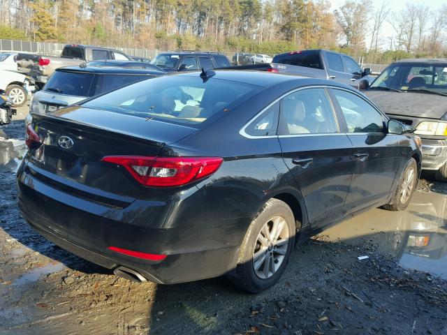 5NPE24AF9FH215995 - 2015 HYUNDAI SONATA SE BLACK photo 4