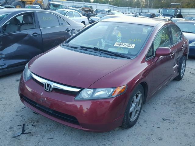 2HGFA15558H501931 - 2008 HONDA CIVIC LX RED photo 2