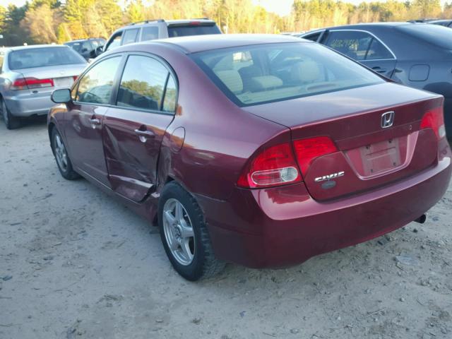 2HGFA15558H501931 - 2008 HONDA CIVIC LX RED photo 3