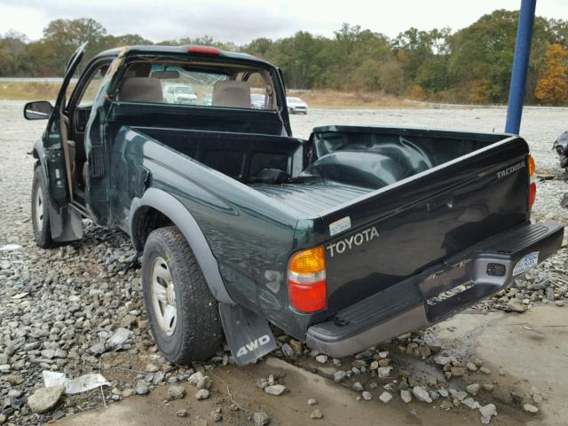 5TEPM62N51Z722788 - 2001 TOYOTA TACOMA GREEN photo 3