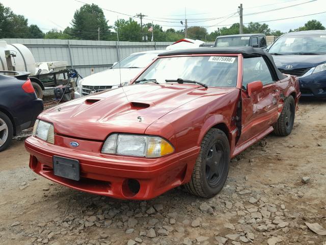 1FACP44EXNF119836 - 1992 FORD MUSTANG LX RED photo 10