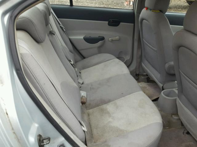 KMHCN46C66U004798 - 2006 HYUNDAI ACCENT GLS SILVER photo 6