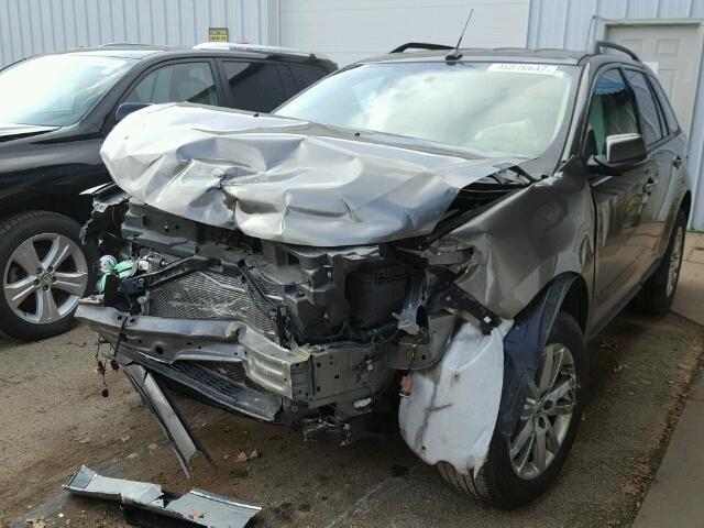 2FMDK4JC6EBB61630 - 2014 FORD EDGE SEL GRAY photo 2