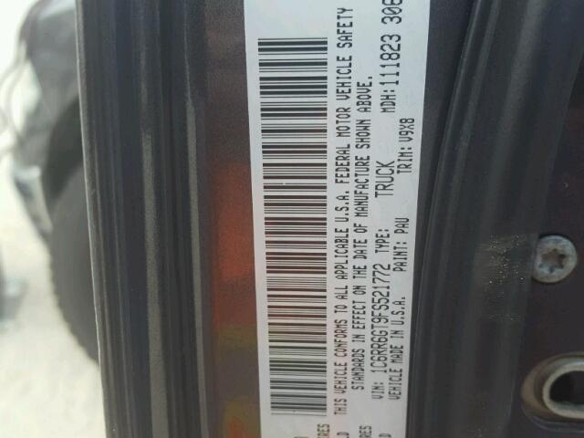 1C6RR6GT9FS521772 - 2015 RAM 1500 SLT GRAY photo 10