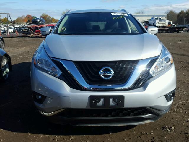 5N1AZ2MG4GN166656 - 2016 NISSAN MURANO SILVER photo 9