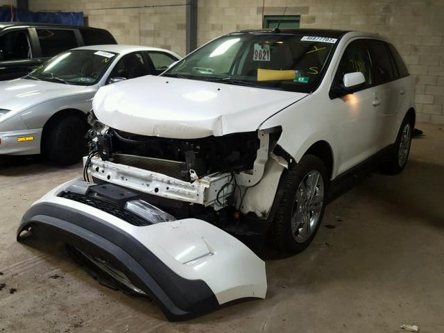 2FMDK3J99CBA47956 - 2012 FORD EDGE SEL WHITE photo 2