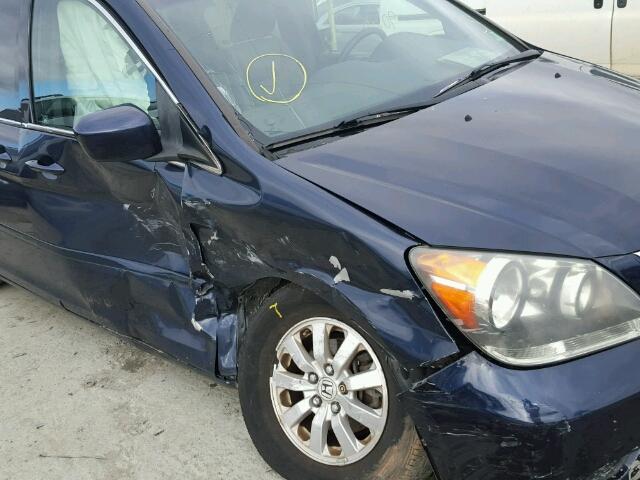 5FNRL38668B067871 - 2008 HONDA ODYSSEY EX BLUE photo 9