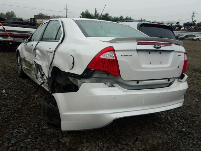 3FAHP0JA6CR166958 - 2012 FORD FUSION SEL WHITE photo 3