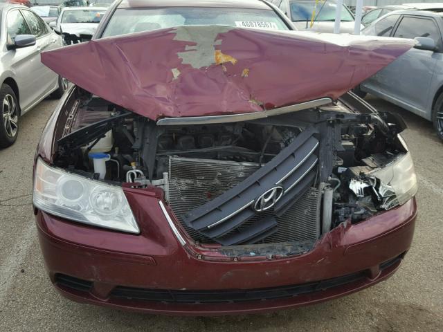 5NPET46C49H441720 - 2009 HYUNDAI SONATA GLS RED photo 9