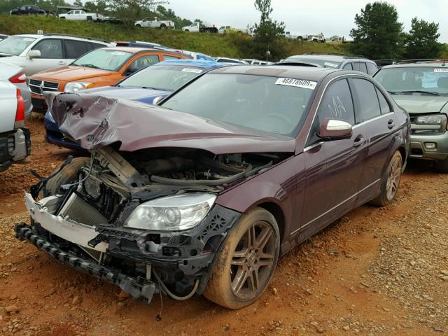 WDDGF56X18F086819 - 2008 MERCEDES-BENZ C 350 BURGUNDY photo 2