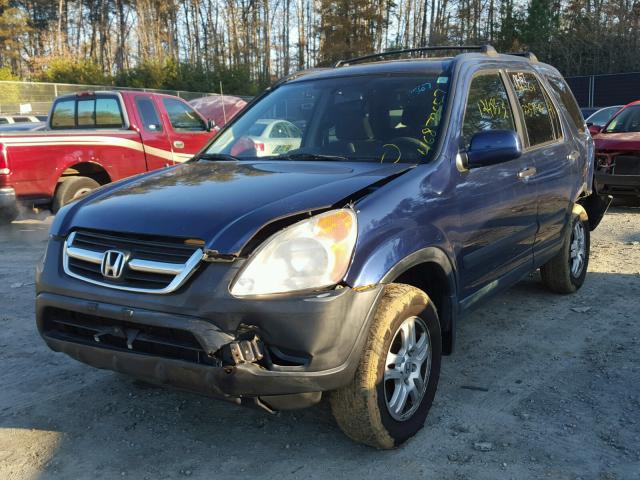 JHLRD78872C069559 - 2002 HONDA CR-V EX BLUE photo 2