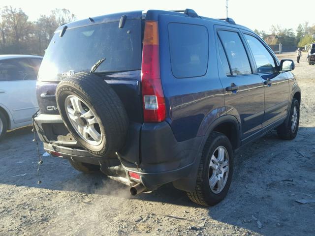 JHLRD78872C069559 - 2002 HONDA CR-V EX BLUE photo 4