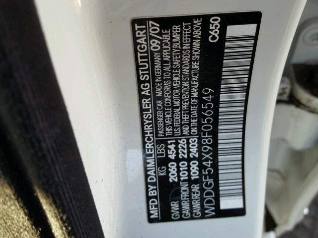 WDDGF54X98F056549 - 2008 MERCEDES-BENZ C 300 白色 照片 10