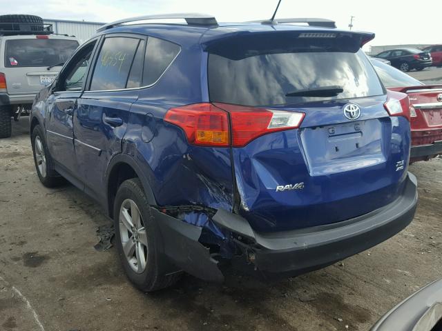 2T3RFREVXFW294297 - 2015 TOYOTA RAV4 XLE BLUE photo 3