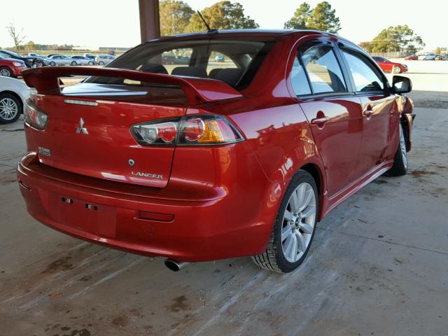 JA32U8FW4AU019912 - 2010 MITSUBISHI LANCER GTS RED photo 4