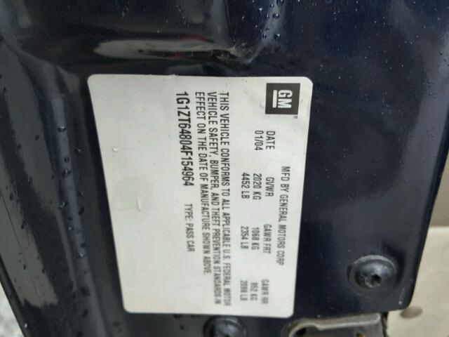 1G1ZT64804F154964 - 2004 CHEVROLET MALIBU MAX ლურჯი ფოტო 10