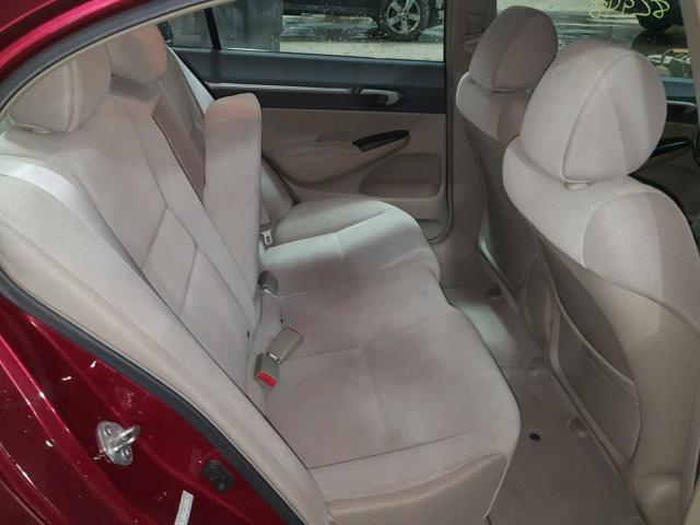 2HGFA16849H520741 - 2009 HONDA CIVIC EX BURGUNDY photo 6