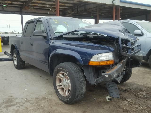 1D7HL38N03S126353 - 2003 DODGE DAKOTA QUA BLUE photo 1