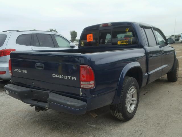 1D7HL38N03S126353 - 2003 DODGE DAKOTA QUA BLUE photo 4