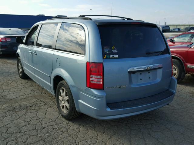 2A8HR54P28R701985 - 2008 CHRYSLER TOWN & COU BLUE photo 3