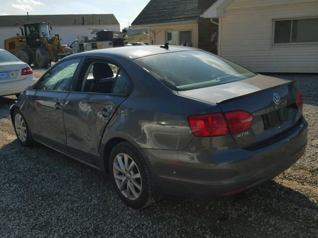 3VWDP7AJ3CM463536 - 2012 VOLKSWAGEN JETTA SE GRAY photo 3